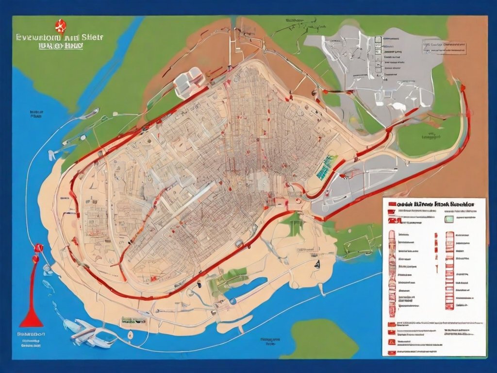 Mapa de rutas de evacuación y refugio