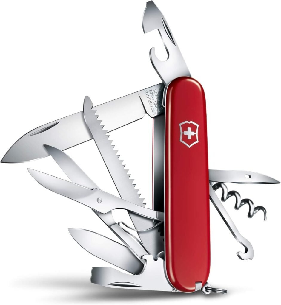 Victorinox, Huntsman, Navaja Multiuso Suiza, Cuchillo bolsillo, Regalo, 15 Funciones, Hoja grande, Sacacorchos